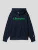 CHAMPION Hoodie met logoprint Marineblauw