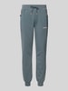 Jack & Jones Slim Fit Sweatpants mit Logo-Print Modell 'Gordon' Rauchblau