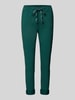 ZABAIONE Spodnie materiałowe o kroju skinny fit z tunelem Ciemnozielony