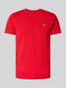 Gant Slim Fit T-Shirt mit Label-Stitching Rot