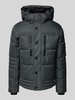 Tom Tailor Gewatteerd regular fit jack met afneembare capuchon Antraciet