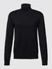 Christian Berg Men Strickpullover mit Rollkragen Black