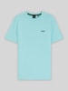 BOSS Green męski t-shirt o kroju regular fit z mieszanki bawełny Morski
