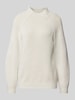 Tom Tailor Loose Fit Strickpullover mit gestreiftem Ripp-Muster Beige