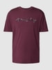 ARMANI EXCHANGE Regular Fit T-Shirt mit Label-Stitching Bordeaux