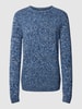 Christian Berg Men Gebreide pullover met ribboorden Marineblauw