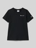 CHAMPION T-Shirt mit Label-Stitching Black