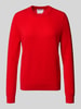 Jake*s Casual Gebreide pullover van kasjmier met ronde hals Kersenrood