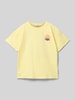 Garcia T-Shirt mit Label-Print Hellgelb