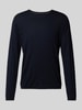 Christian Berg Men Regular Fit Strickpullover aus reiner Baumwolle mit Rundhalsausschnitt Marine