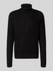 Jack & Jones Rollkragenpullover mit Zopfmuster Modell 'PAUL' Black