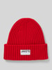 Jake*s Casual Beanie mit Label-Patch Rot