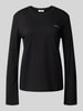 Liu Jo White Regular fit shirt met lange mouwen met labelstitching Black
