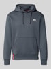 Alpha Industries Bluza z kapturem z detale z logo marki Średnioszary