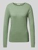 Christian Berg Woman Gebreide pullover met kabelpatroon Rietgroen