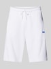 Hugo Blue Regular Fit Sweatshorts mit Label-Patch Modell 'Nasensio' Weiss