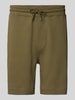 BOSS Orange Regular fit sweatshorts van puur katoen Kaki