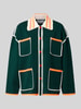Essentiel Antwerp relaxed fit gebreid jack met viscose model 'KOKORICO' Donkergroen