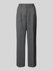 Tommy Hilfiger Wide leg wollen broek met bandplooien Lichtgrijs