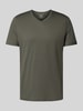 Christian Berg Men T-shirt met V-hals Metallic groen