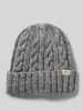 Barts Beanie met labeldetail, model 'Kaen' Zilver gemêleerd