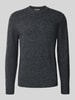 Casual Friday Gebreide pullover met ribboorden, model 'BRIAN' Zwart