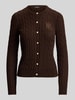 Lauren Ralph Lauren Slim Fit Strickjacke aus Baumwoll-Viskose-Mix Dunkelbraun