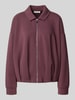 Christian Berg Woman Sweatjacke mit Umlegekragen Aubergine