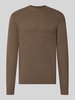 Jake*s Studio Men sweter w kroju regular fit z mieszanki wiskozy model 'MATTI' Średniobrązowy