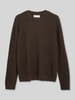 s.Oliver RED LABEL Pullover mit Strukturstrickoptik aus reiner Baumwolle Mittelbraun
