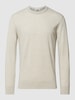 Scotch & Soda Gebreide pullover met labelstitching Lichtgrijs