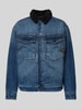 G-Star Raw Jeansjack met voering van imitatiebont Donkerblauw