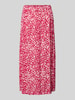 ICHI Spódnica midi z wiskozy z elastycznym pasem model ‘MARRAKECH’ Fuksjowy