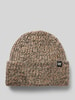 OPUS Beanie met labeldetail, model 'Amaddie' Lichtbruin