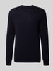 Forét Strickpullover mit Leinen-Anteil Modell 'ALPINE' Dunkelblau