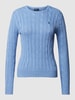 Polo Ralph Lauren Gebreide pullover met logostitching, model 'JULIANNA' Blauw