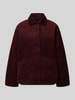 OPUS Lange jas met cordstructuur van pure katoen model 'Hekordi' Bordeaux