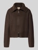 MOS MOSH Strickjacke aus Mohair-Mix mit Label-Detail Modell 'Hulda' Dunkelbraun