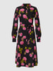 Pieces Blusenkleid mit Allover-Muster Schwarz