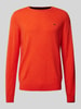 Fynch-Hatton Gebreide pullover met labelstitching Oranje