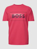 BOSS Green T-shirt met labelprint Felroze