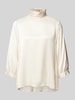 Milano Italy Regular fit blouse met opstaande kraag Offwhite