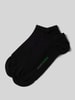 camano Sneakersocken mit Label-Stitching Modell 'Bamboo' im 2er-Pack Black