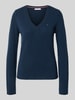 Tommy Hilfiger Slim fit gebreide pullover van zuivere wol  Marineblauw
