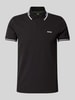 BOSS Green Slim fit poloshirt met labelprint, model 'Paul' Zwart