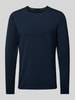 Drykorn Gebreide pullover in effen design, model 'RIKONO' Marineblauw