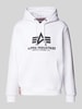 Alpha Industries Hoodie mit Label-Print Weiss