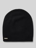 Seeberger Beanie met labeldetail Zwart