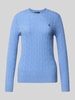 Polo Ralph Lauren Gebreide pullover van een mix van wol en kasjmier, model 'JULIANNA' Bleu