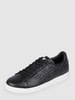 EA7 Emporio Armani Lederen sneaker Zwart